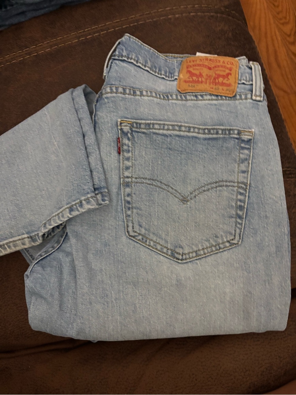 Levi's Light Blue Straight Fit Men's Jeans 514 32 x 36